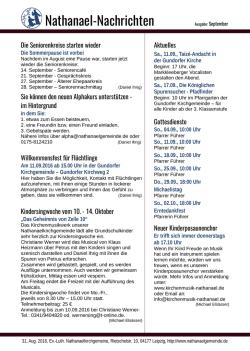 Nathanael-Nachrichten - Ev.-Luth. Nathanaelkirchgemeinde Leipzig