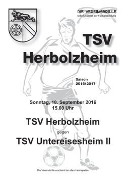 Die Vereinsbrille vom 18.09.16 gegen TSV