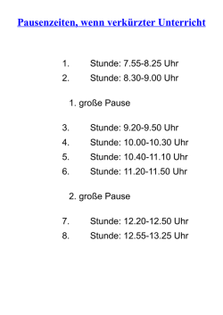 Pausenzeiten, wenn verkürzter Unterricht - Humboldt