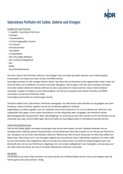 Gebratenes Perlhuhn mit Salbei, Sellerie und Orangen