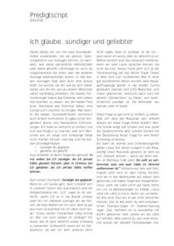 Predigtscript Ich glaube&hellip;s&uuml;ndiger und geliebter