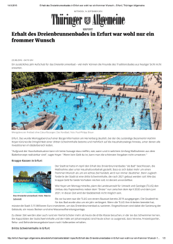 Presse: Erhalt des Dreienbrunnenbades in Erfurt war wohl nur ein