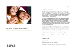 Lehre als Kaufmann/Kauffrau EFZ bei der Suva
