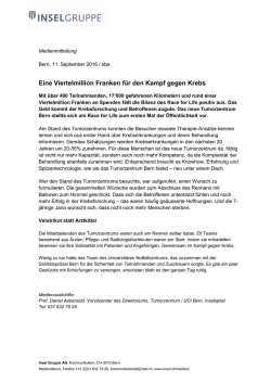 Eine Viertelmillion Franken f&uuml;r den Kampf gegen Krebs