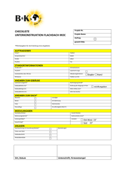 CHECKLISTE UNTERKONSTRUKTION FLACHDACH IROC