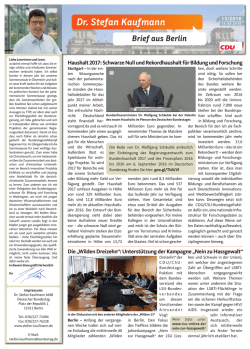 Dr. Stefan Kaufmann Brief aus Berlin