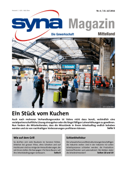 Ein St&uuml;ck vom Kuchen - Syna die Gewerkschaft