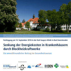 Senkung der Energiekosten in Krankenhäusern durch