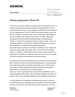 Hintergrund-Information: Steuerungssystem Sibas PN