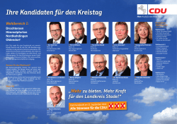 Kandidaten WB I - CDU