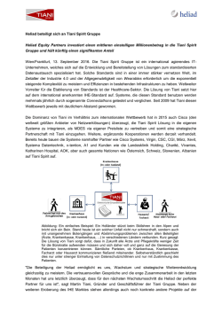 Heliad beteiligt sich an Tiani Spirit Gruppe Heliad Equity Partners