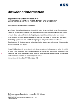 Neubau Kiel-Ellerbek und Oppendorf bis Ende November