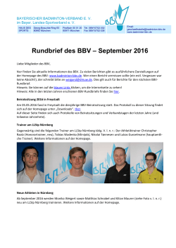 BBV-Rundbriefe - Bayerischer Badminton