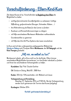 Vorschulf&ouml;rderung - Eltern-Kind-Kurs