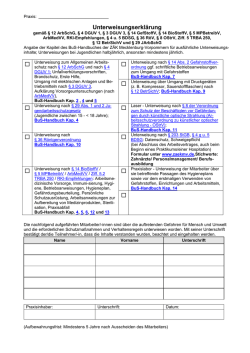 Sammelformular "Mitarbeiterunterweisungen"