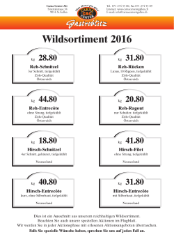 Wildsortiment 2016 - Carna Center St. Gallen