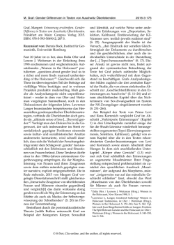 M. Graf: Gender-Differenzen in Texten von Auschwitz - H-Soz-Kult