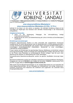 0,5 EGr. 13 TV-L - Universität Koblenz · Landau