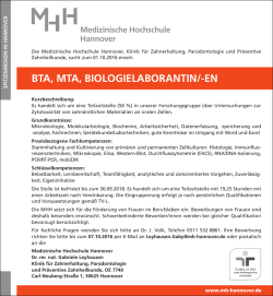bta, mta, biologielaborantin - Medizinische Hochschule Hannover
