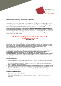 Stellenausschreibung Hochschule München