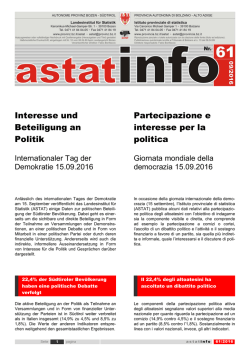 Interesse und Beteiligung an Politik Partecipazione e
