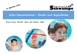 Infos Schwimmkurse - Kinder und Jugendliche