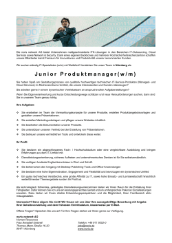 Junior Produkt Manager (m/w)