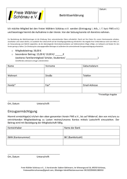 Ihre Mitgliedschaft - Freie W&auml;hler Sch&ouml;nau