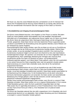Datenschutzerklärung - Hasenclever Smart Home GmbH