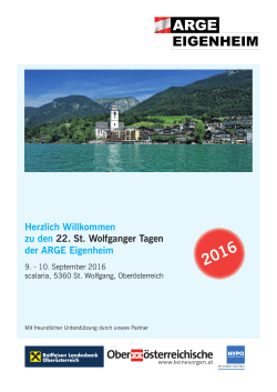 St Wolfganger Tage Programm 2016