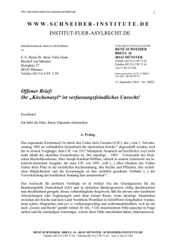 Ihr "Kirchenasyl" ist verfassungsfeindliches Unrecht!