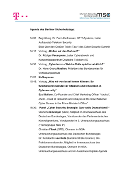 Agenda des Berliner Sicherheitstags: 14.00