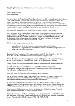 Rede Dieter kjeller, DGB Fellbach, Antikriegstag