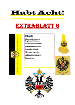 Habt Acht! Extrablatt 6 - kuk Infanterie Regiment Nr. 18