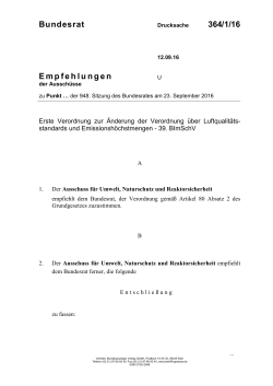 Bundesrat 364/1/16 Empfehlungen - Umwelt
