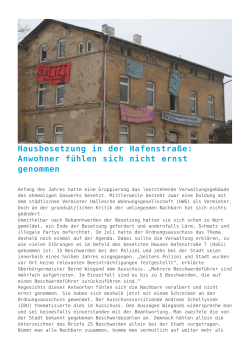 Hausbesetzung in der Hafenstraße: Anwohner fühlen