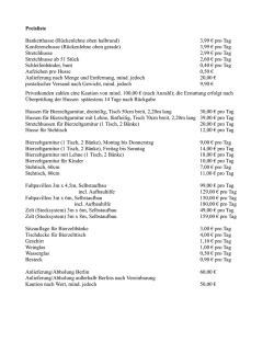 Preisliste - Premium-Eventservice Berlin UG