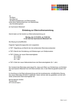 Einladung zur Elternvollversamml.