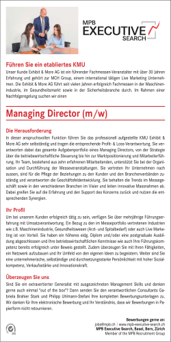 Managing Director (m/w)