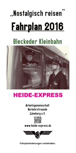 Fahrplan 2016 - Heide
