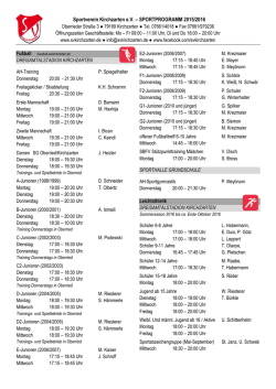 Sportprogramm 2016/2017