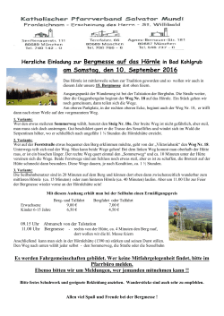 Bergmesse Hoernle 2016 - Pfarrverband Salvator Mundi