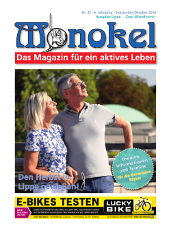 Monokel Lippe 31 - Monokel - Das Magazin für ein aktives Leben
