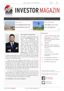 Investor Magazin Ausgabe 180