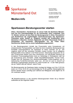 Beratungscenter in Ahlen, Drensteinfurt und Sendenhorst starten