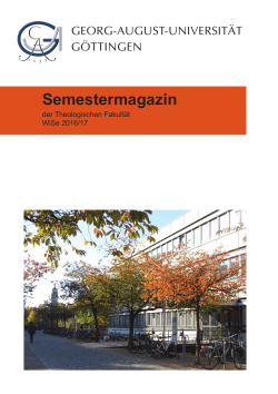 Semestermagazin Theologische Fakultät Göttingen