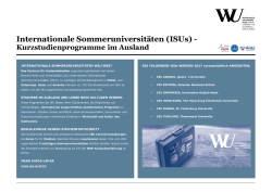 Internationale Sommeruniversit&auml;ten (ISUs) -