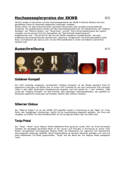 Hochseeseglerpreise der SKWB Ausschreibung