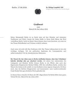 Gru&szlig;wort - Dr. Philipp Lengsfeld