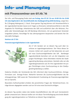 Info- und Planungstag - Stadtjugendring Bamberg